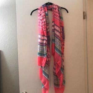 Neon pink scarf!